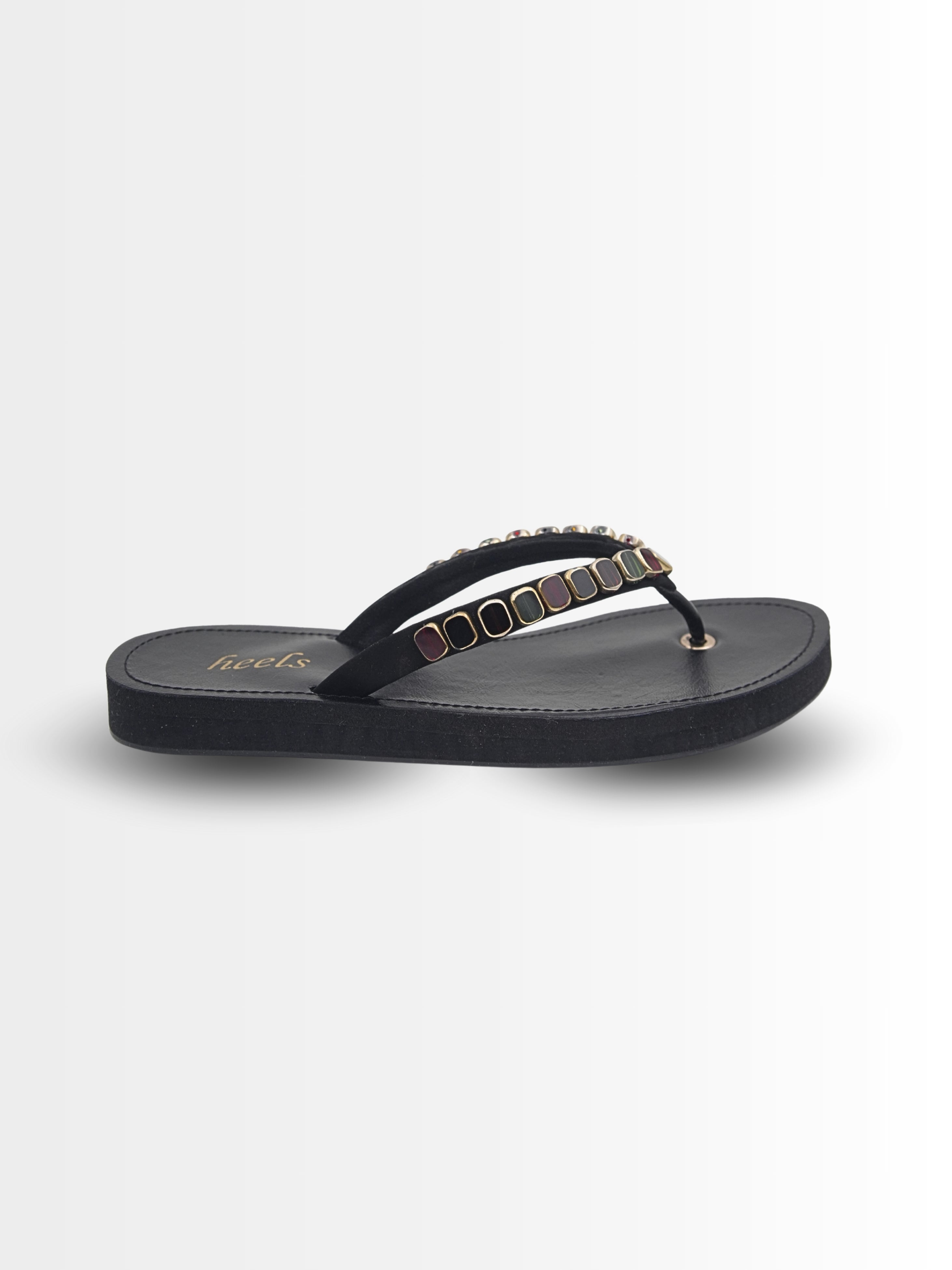 Novelli Cushioned Beads V Strap Slippers