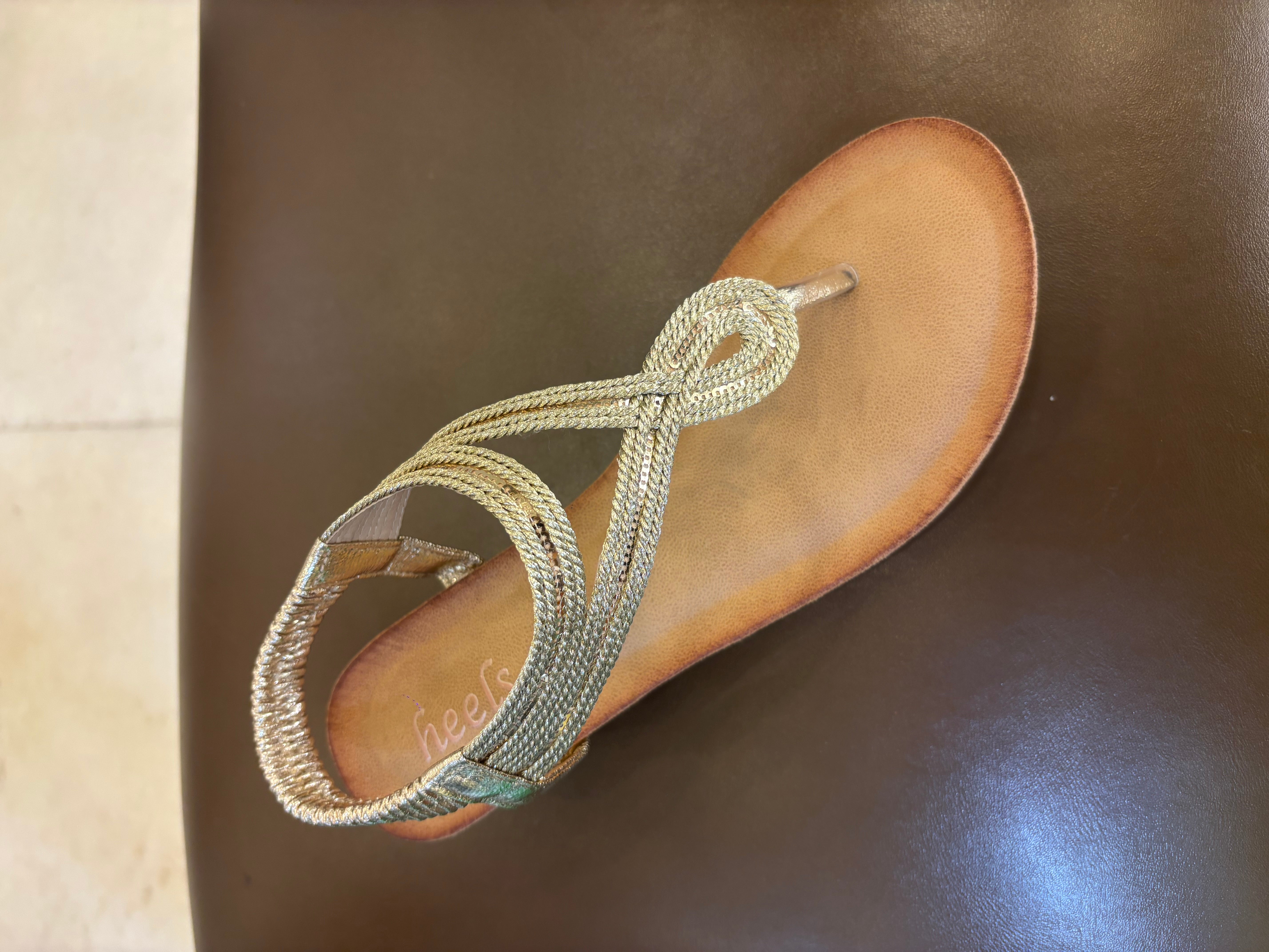 Cindy Wedge Back Elastic Crochet Sandals
