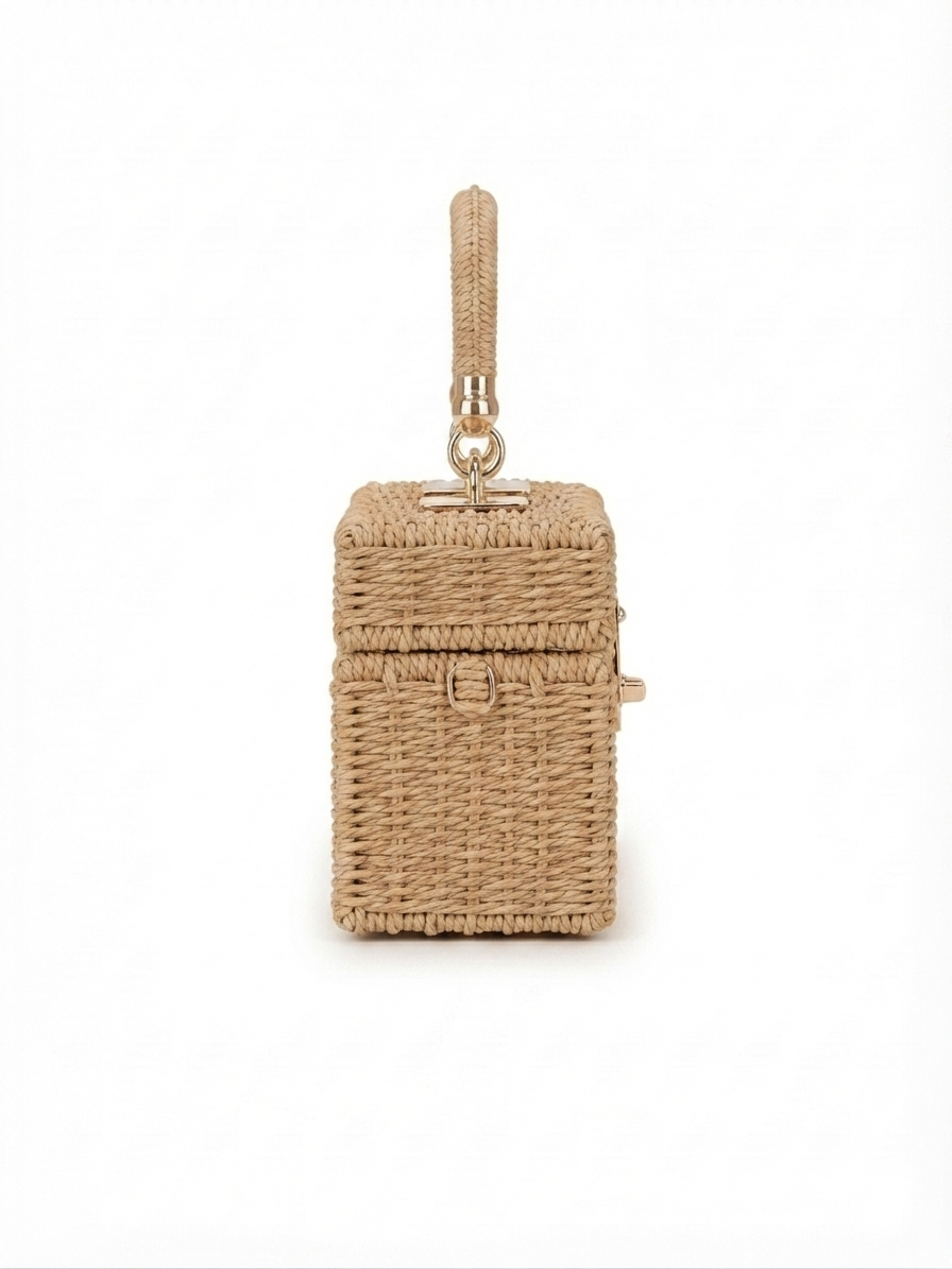 Alba Top Handle Boho Straw Bags