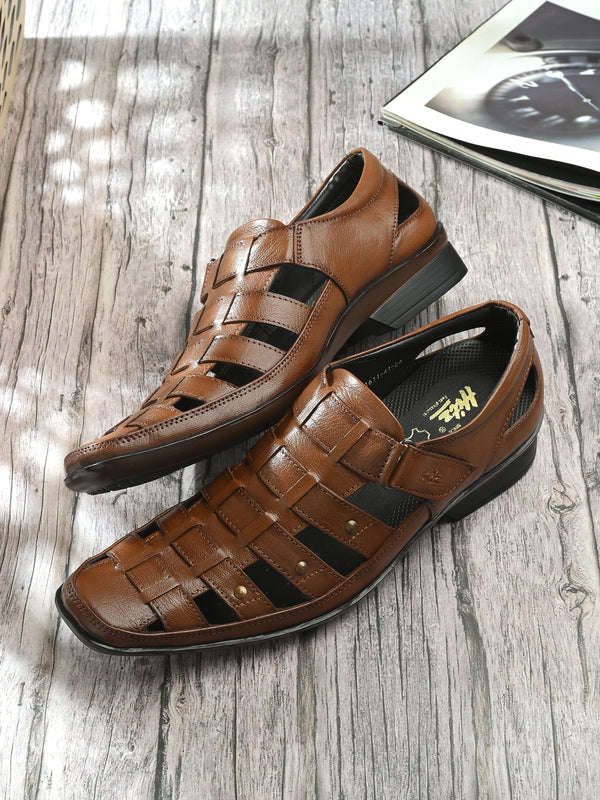 Mavro Tan Leather Roman Sandals HT