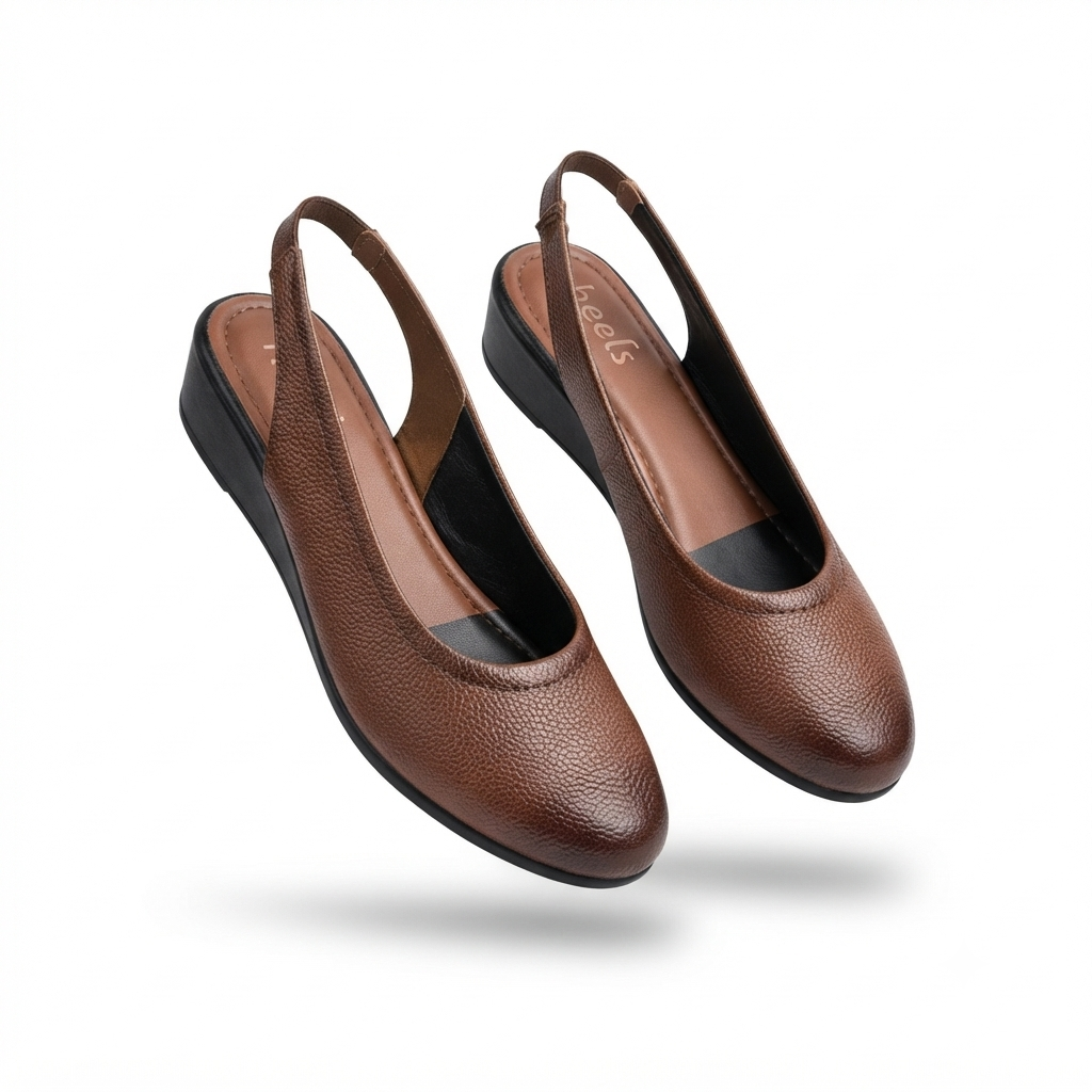 Marcia Leather Slingback Wedge Ballerinas