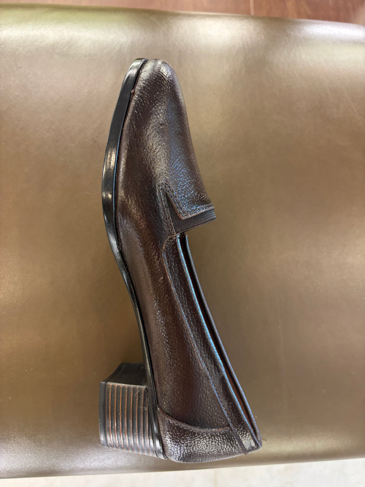 Lisbon Leather Block Heel Ballerinas