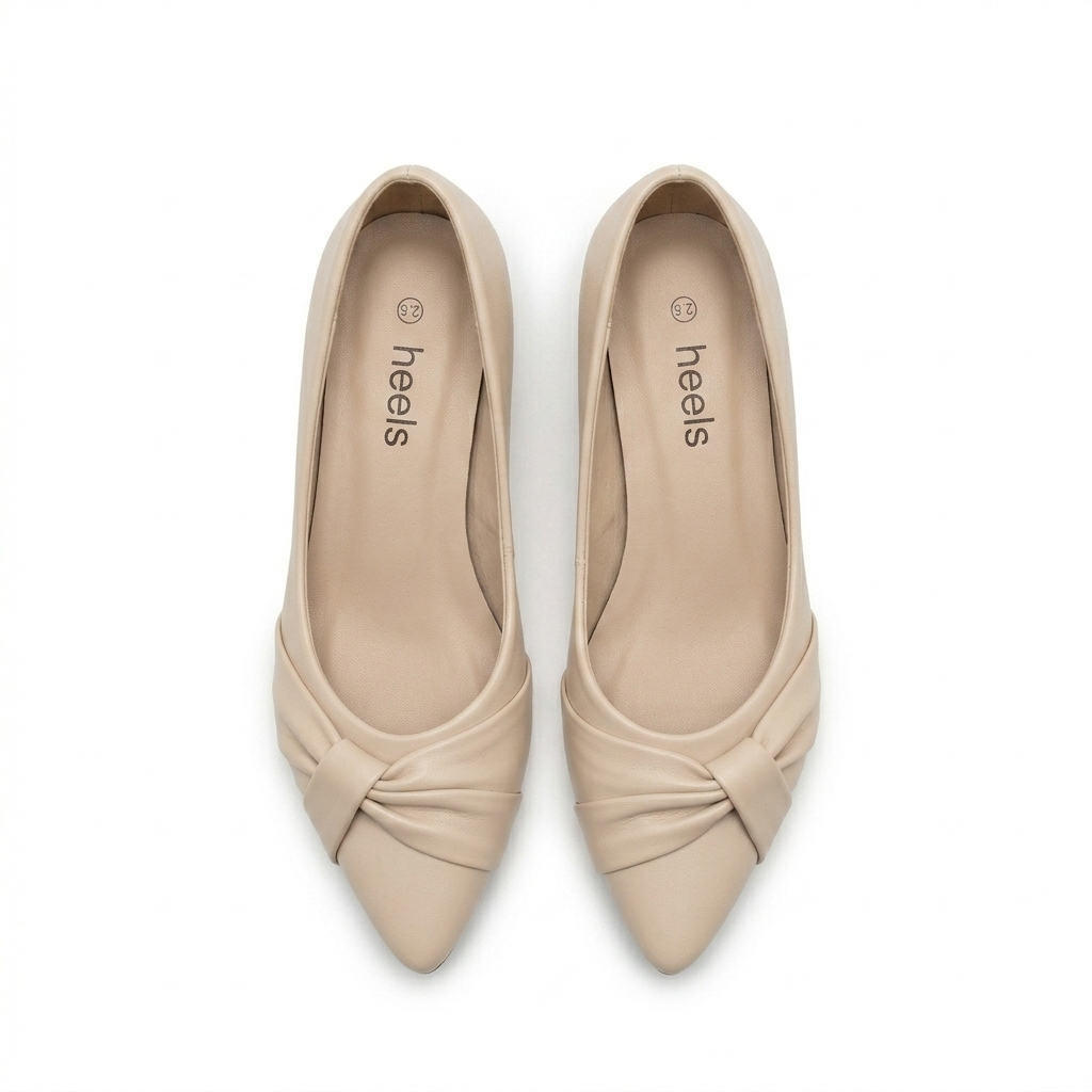 Amelie Swirl Pointed Mid Heel Ballerinas