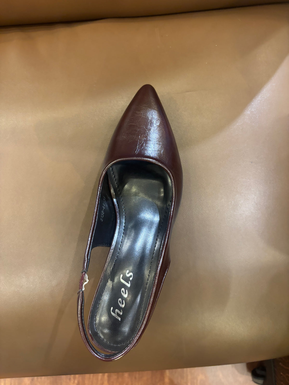 Noir Classic Slingback Pencil Heel Pumps in Coffee - The Heels India