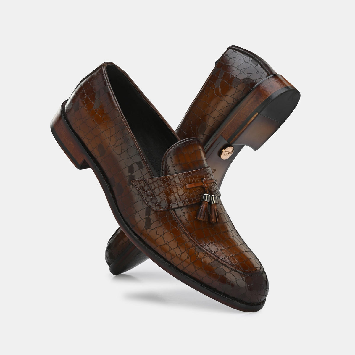 Pedri Luxury Leather Laser Engraved Tassel Loafers