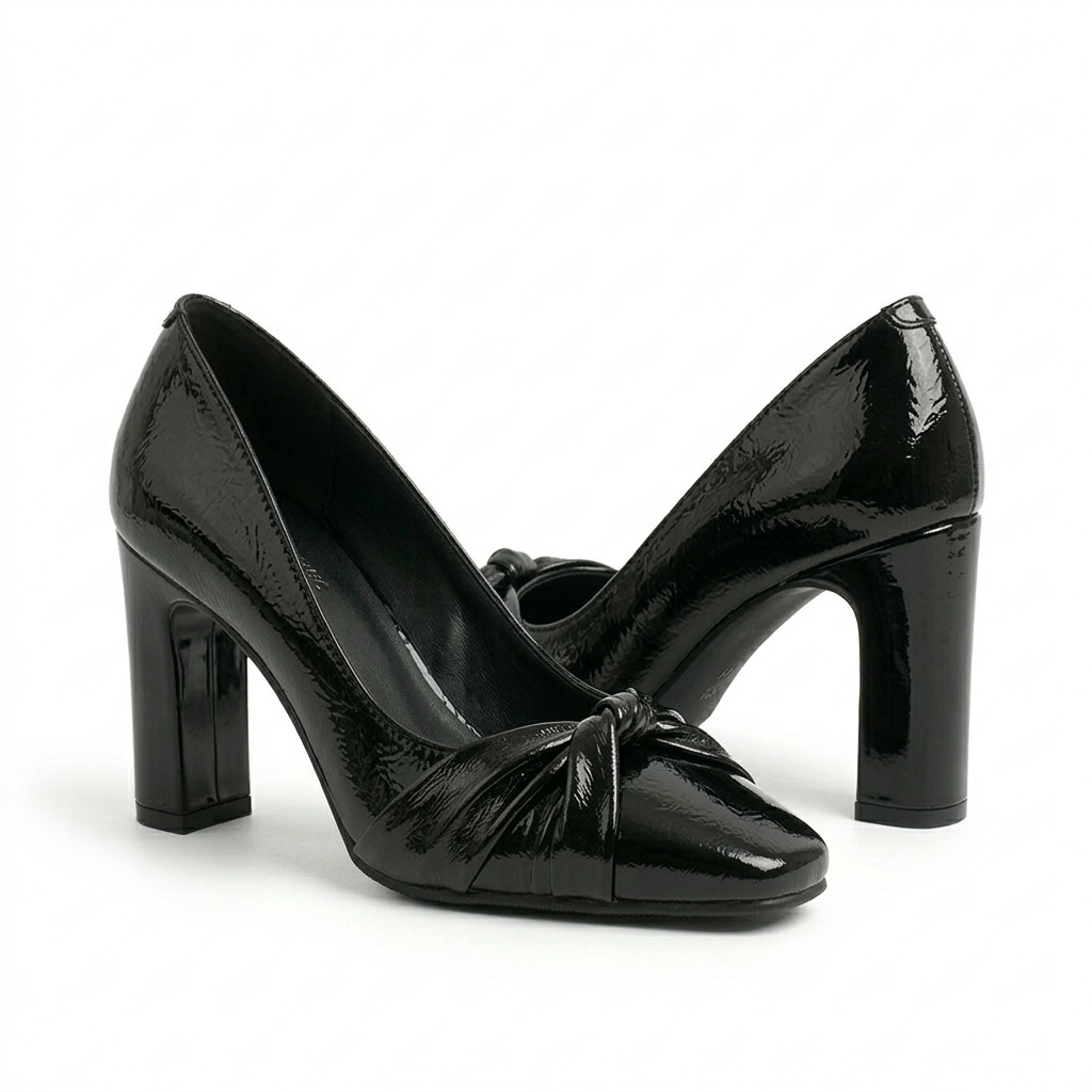 Evoria Premium Swirl Square Toe Block Heels