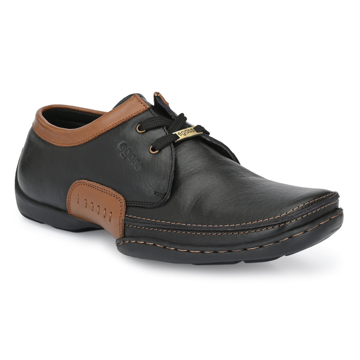 Isakov Leather Casual Stitched Derby Shoes