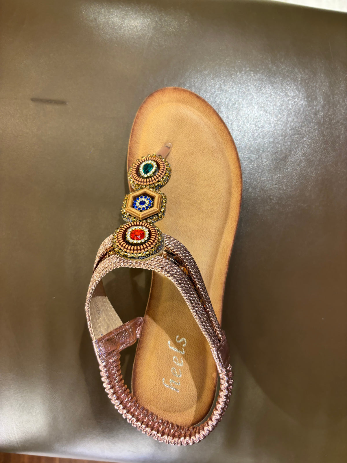 Cynthia Multy Beads Wedge Back Elastic Crochet Sandals in Pink - The Heels India