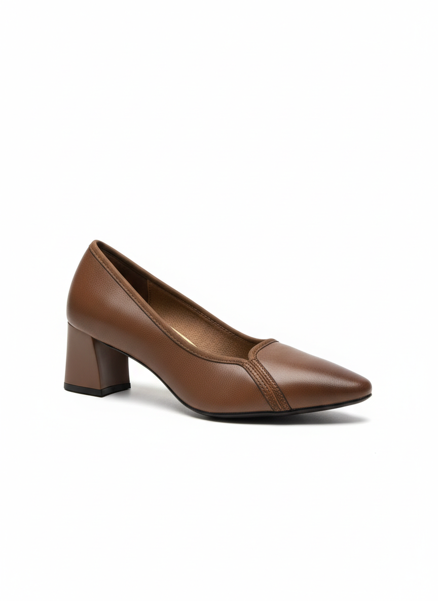 Valentina Premium Leather Block Heel Pumps