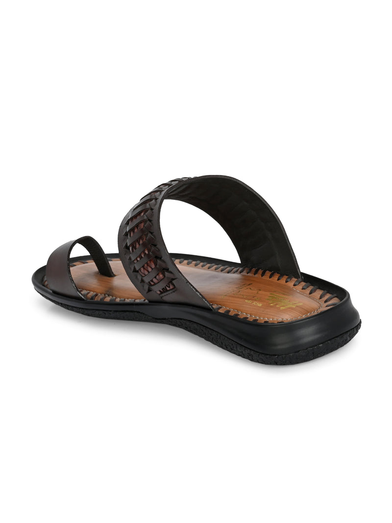 Solano Brown Leather Slippers HT