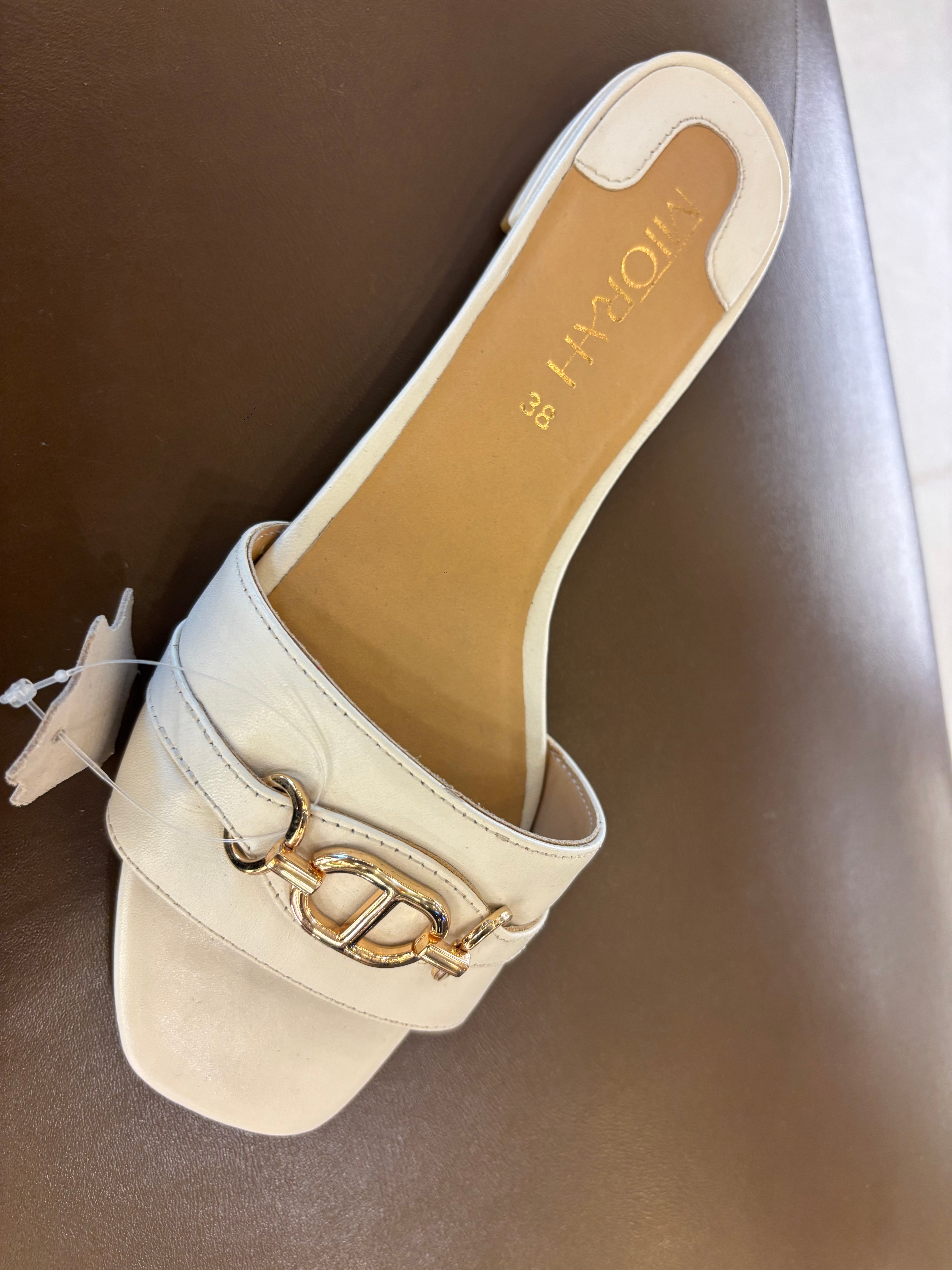 Sloane Premium Leather Cushioned Summer Sliders