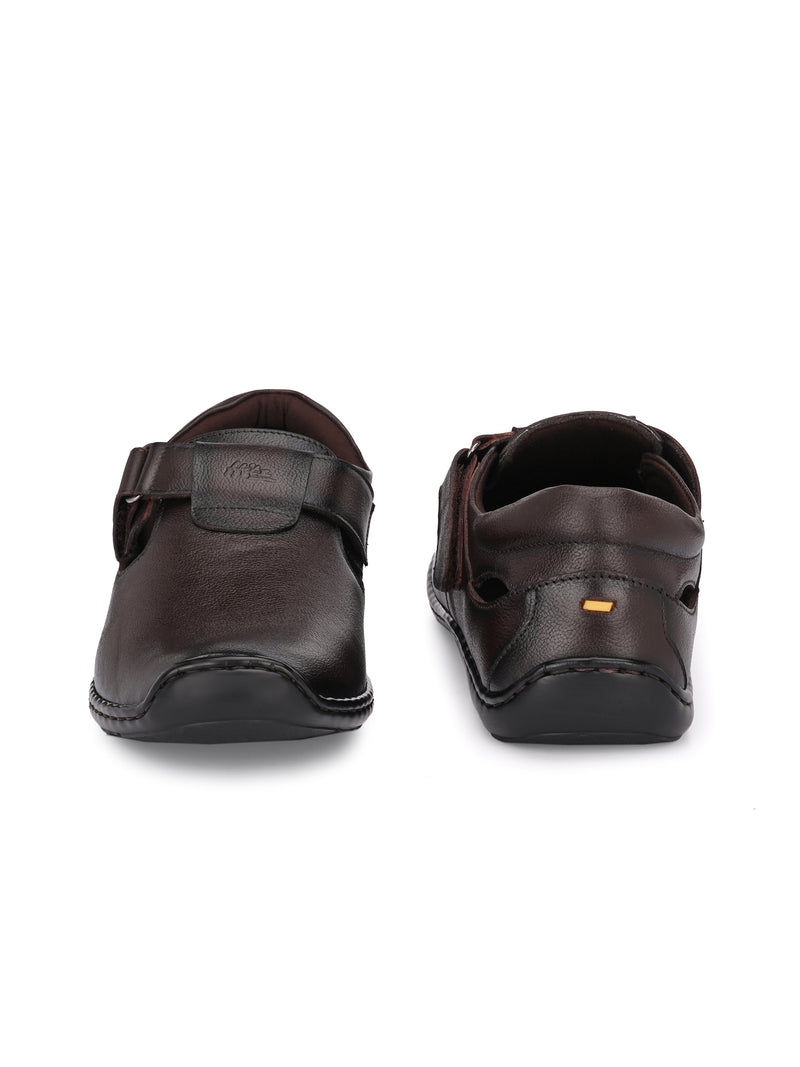 Brunel Leather Velcro Roman Sandals HT