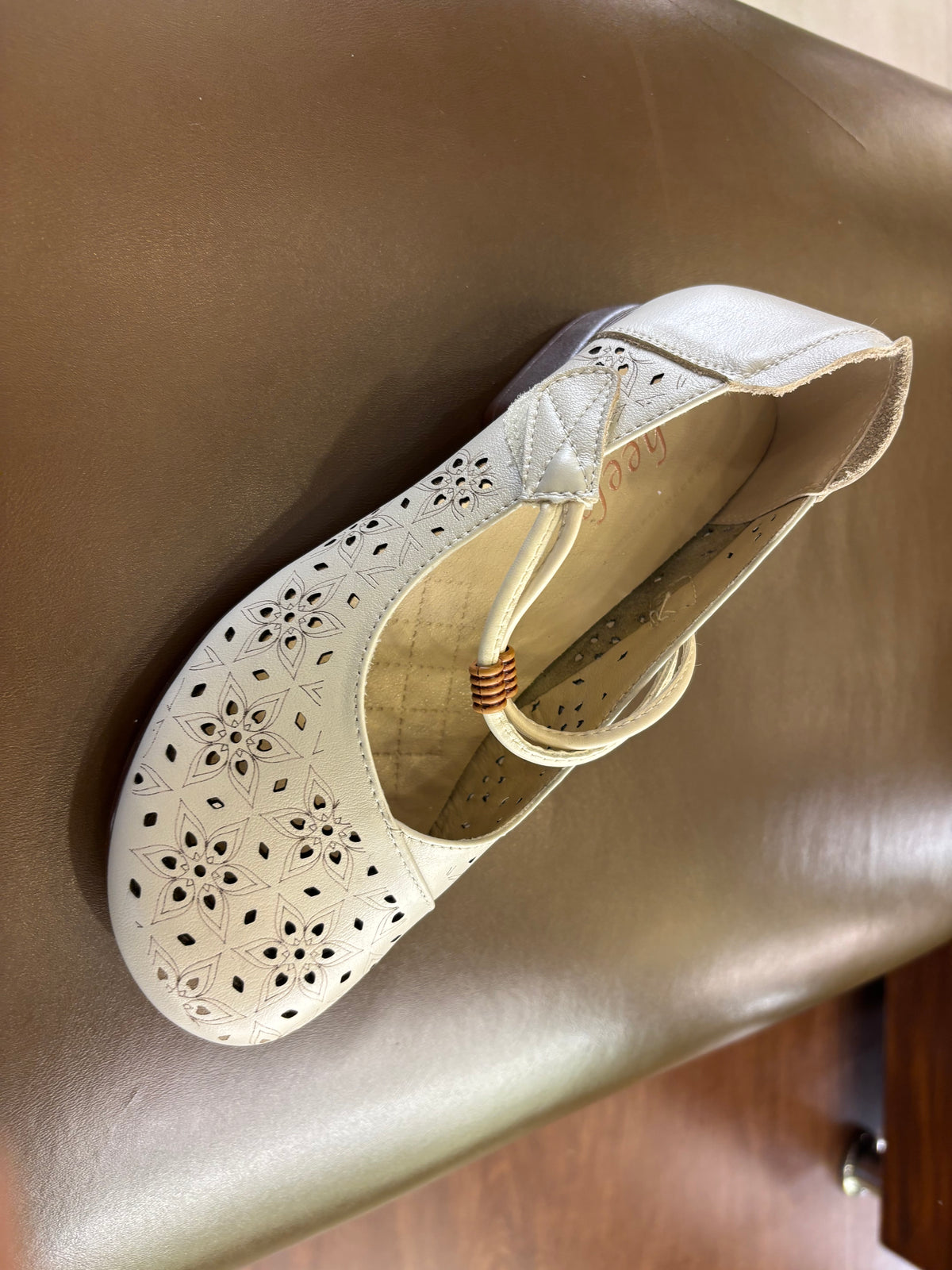 Melissa Leather Velcro Strap Perforated Cushioned Loafers