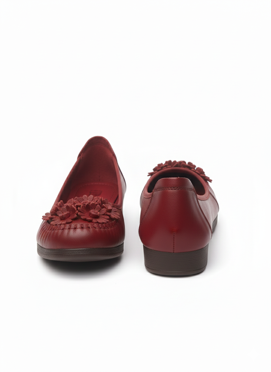 Flora Premium Leather Cushioned Ballerinas