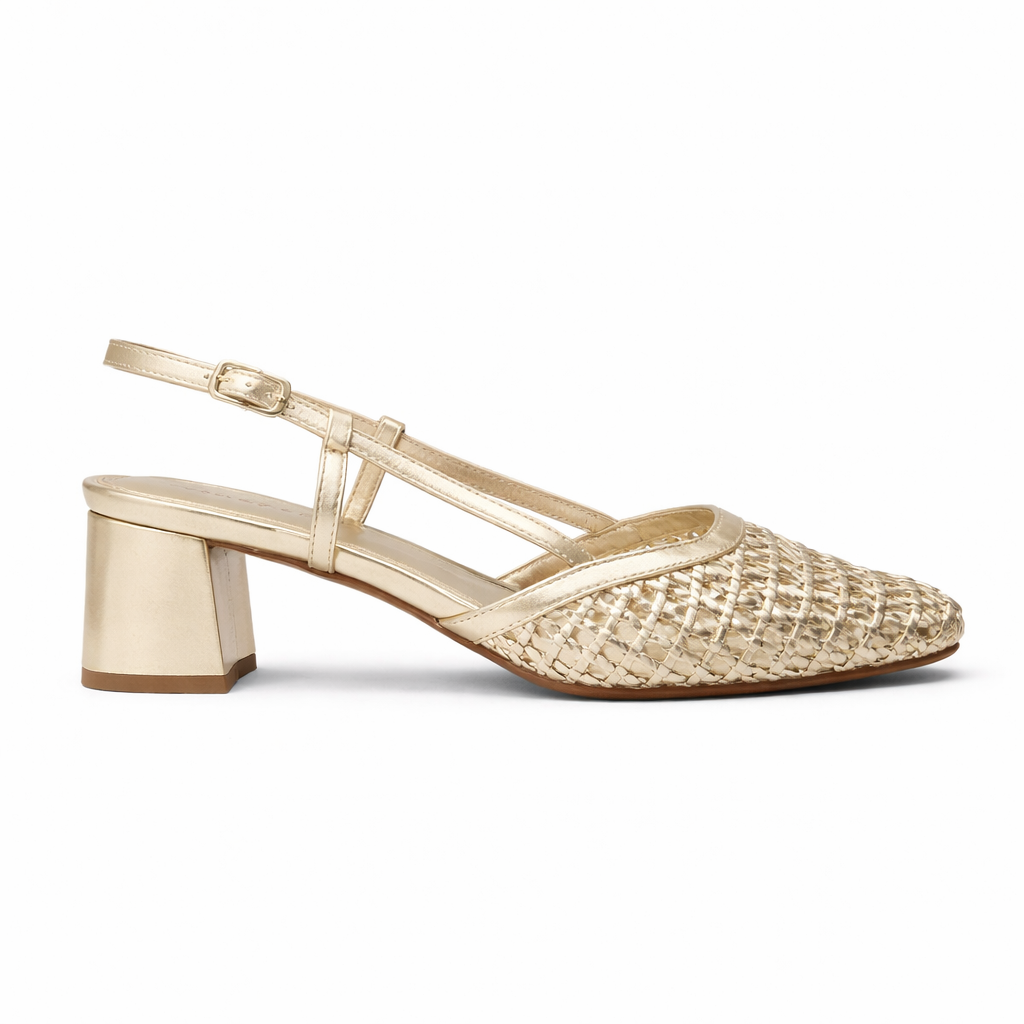 Izumi Premium Mesh Mid Heel Slingback Heels