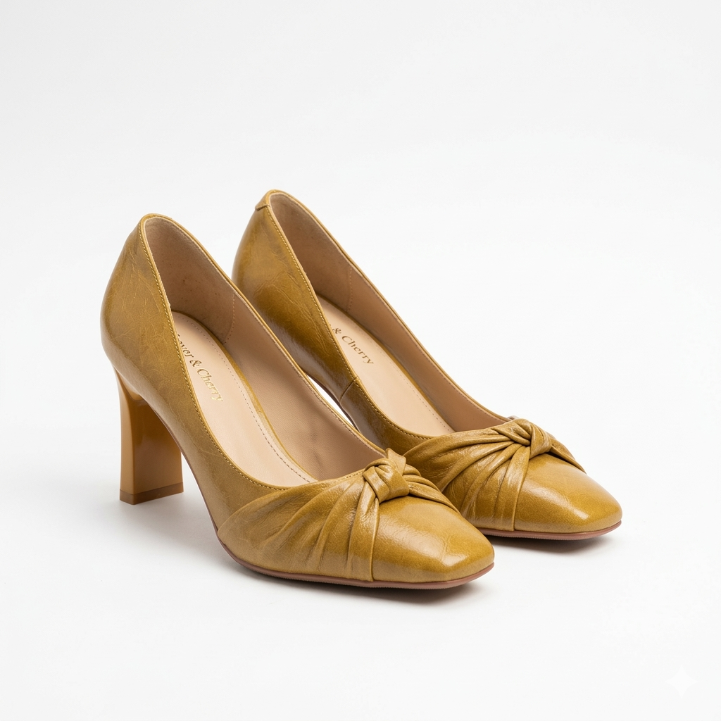 Evoria Premium Swirl Square Toe Block Heels