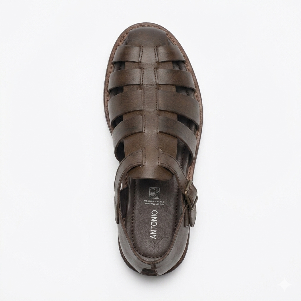 Romano Woven Leather Cage Sandals