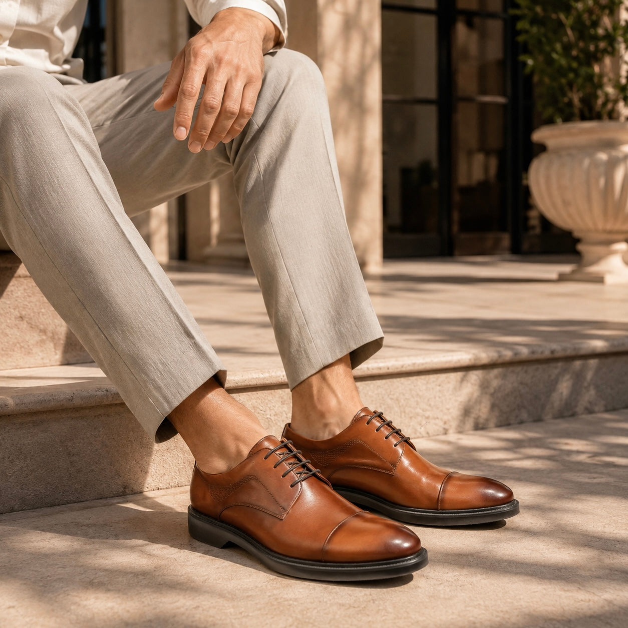 Larsen Premium Leather Lite Formal Lace Up Oxfords