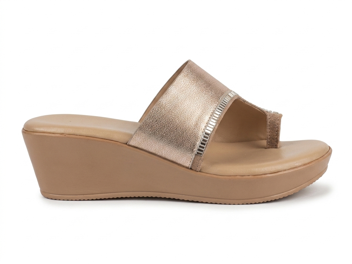 Becky Metallic Comfort Thumb Wedge Heels