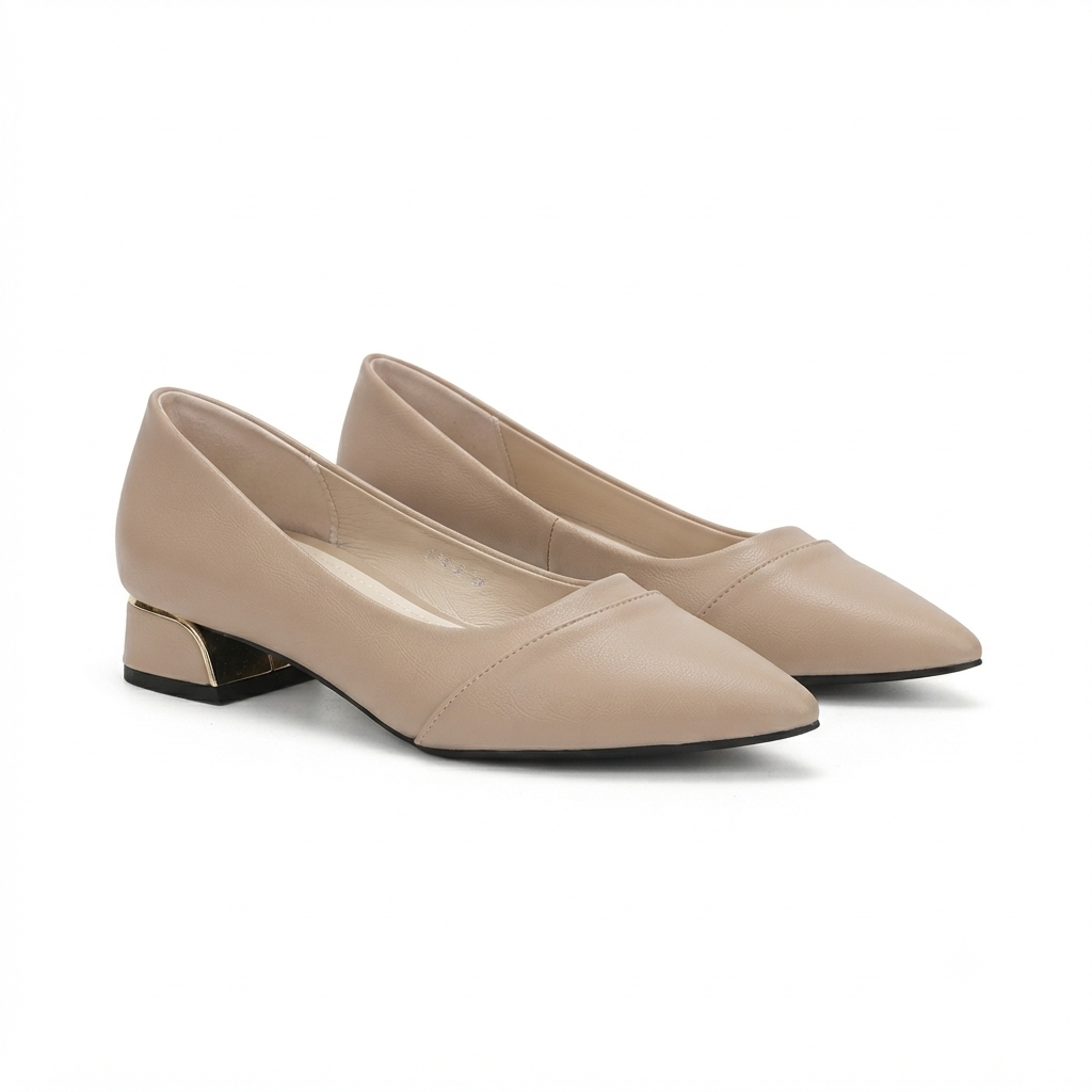 Hailey Swirl Pointed Mid Heel Ballerinas