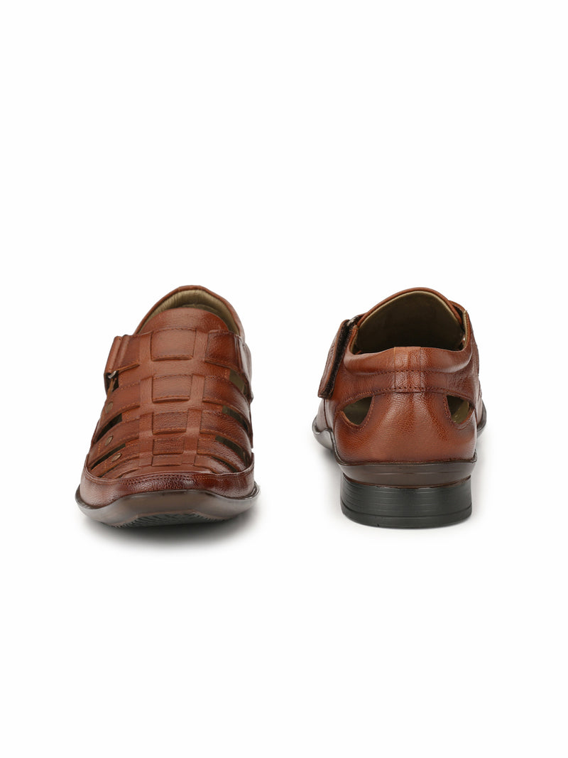 Mavro Tan Leather Roman Sandals HT