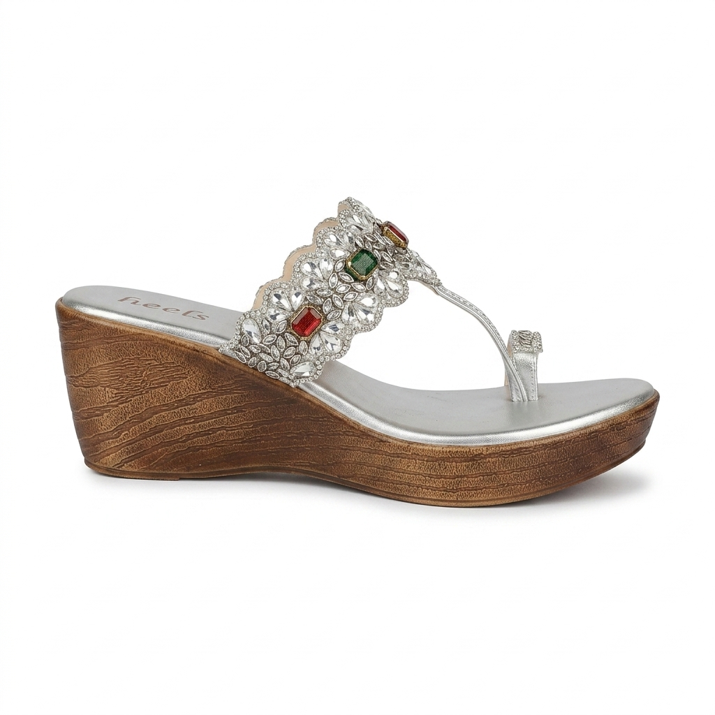 Noor Embellished Ethnic Fancy Wedge Heels