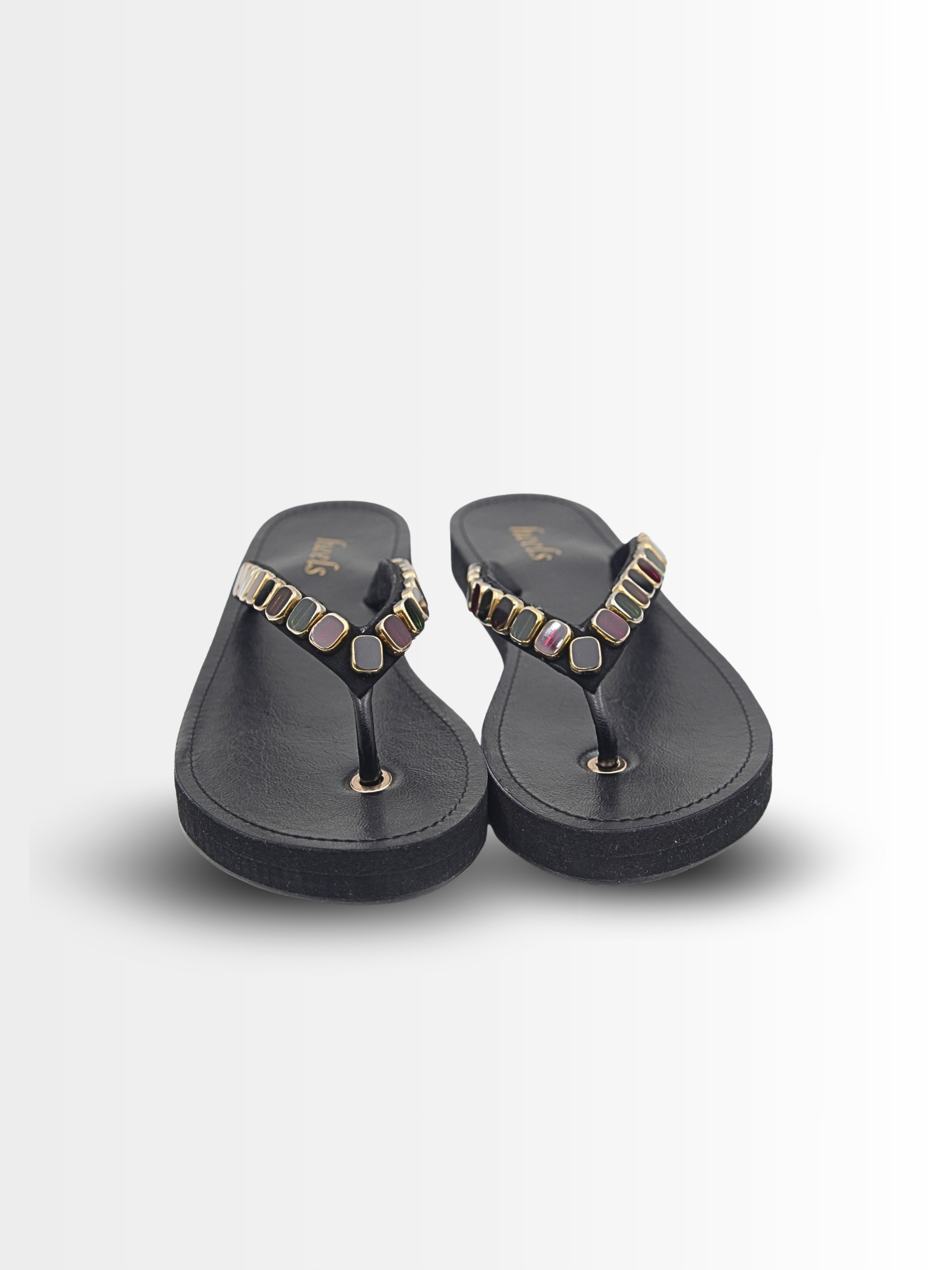 Novelli Cushioned Beads V Strap Slippers
