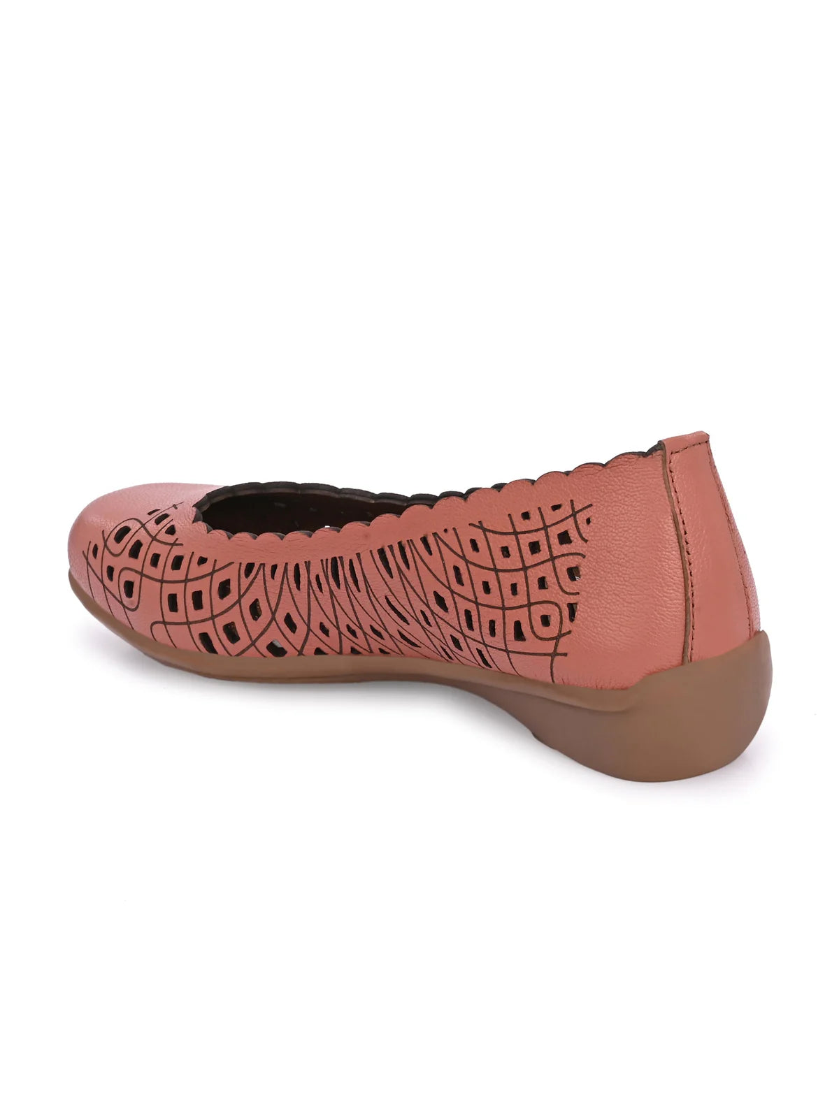 Keisha Perforated Cushioned Leather Ballerinas