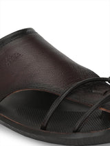 Bravur Brown Leather Sliders HT