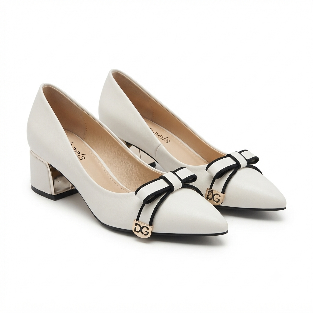 Klara Knot Bow Block Heel Stilettoes