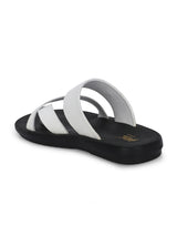 Lustral White Leather Slippers HT