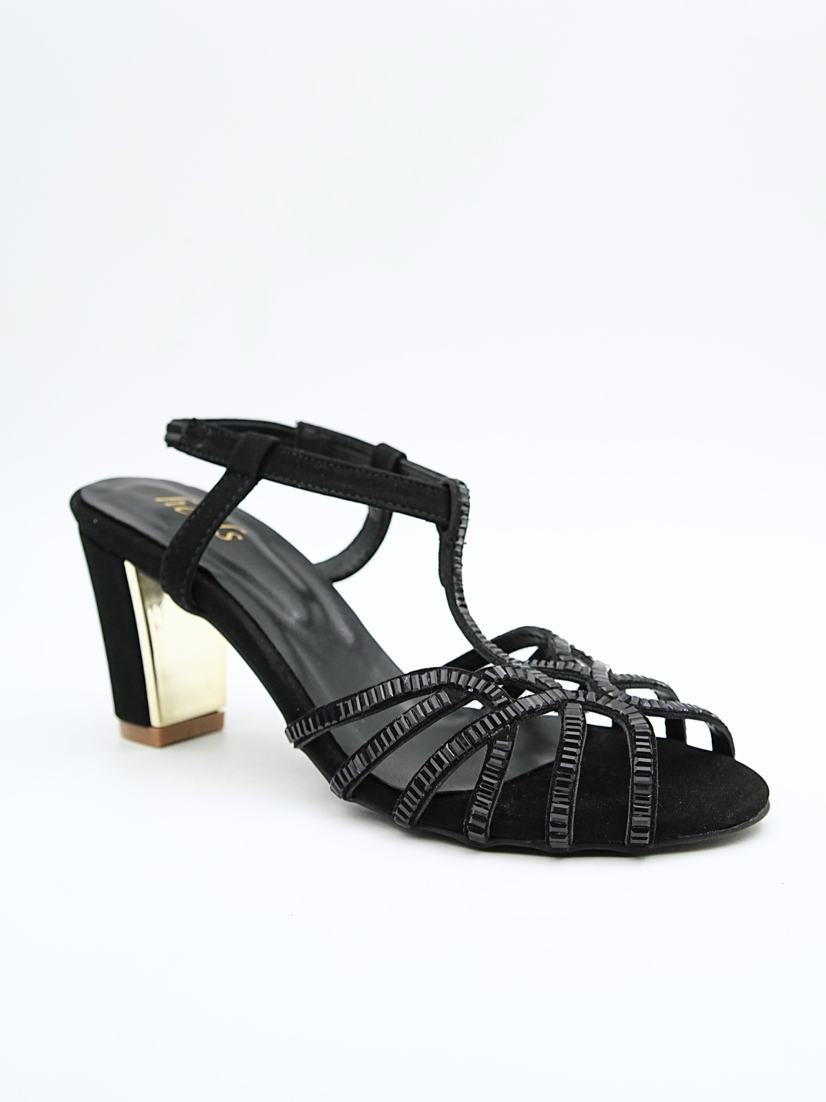 Leah Embellished Block Heels