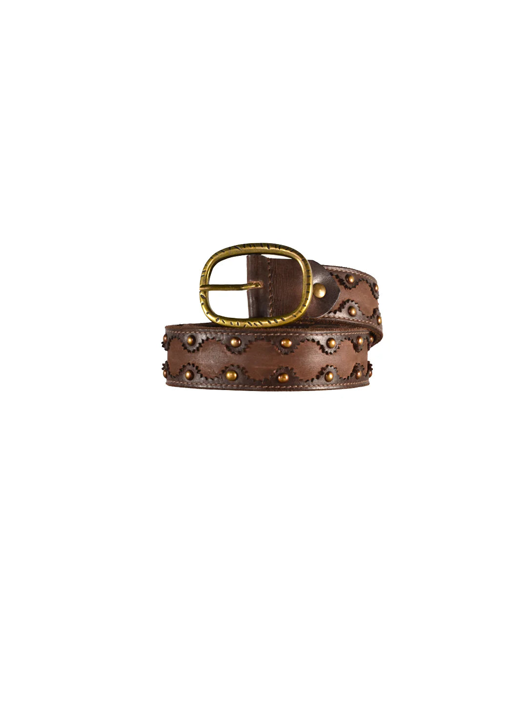 Brown Cutwork Medium width Jeans Belt