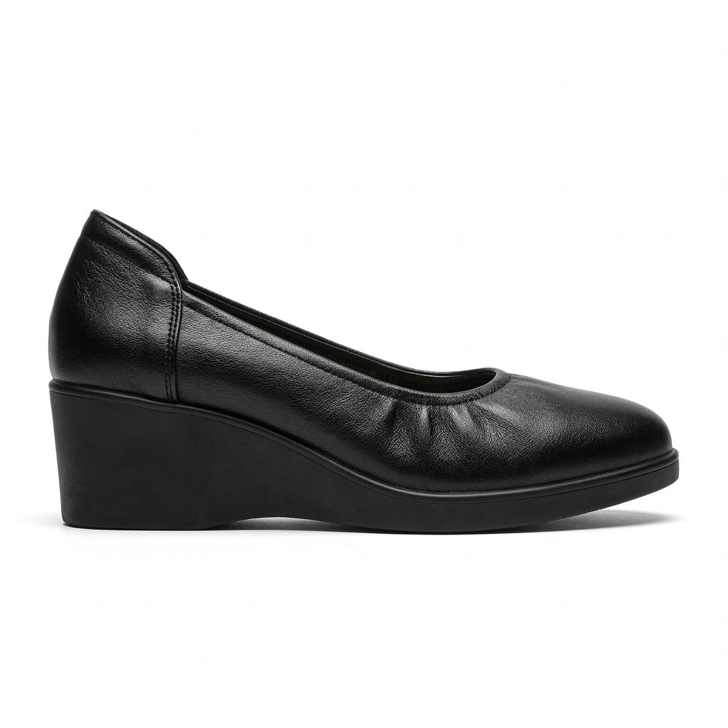 Estelle Premium Leather Wedge Heel Ballerinas