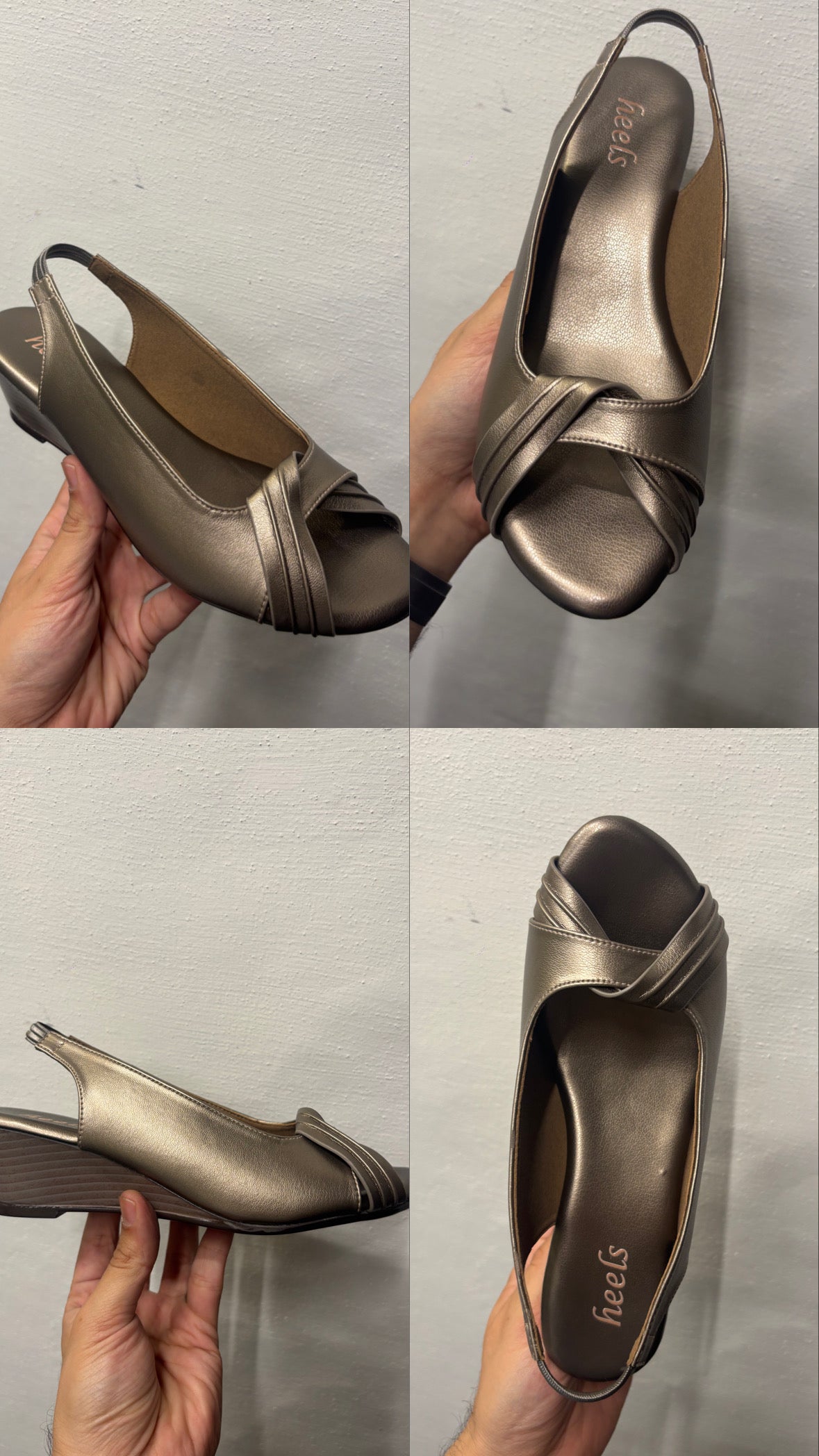 Meridian Back Elastic Peep Toe Wedge Heels - The Heels India