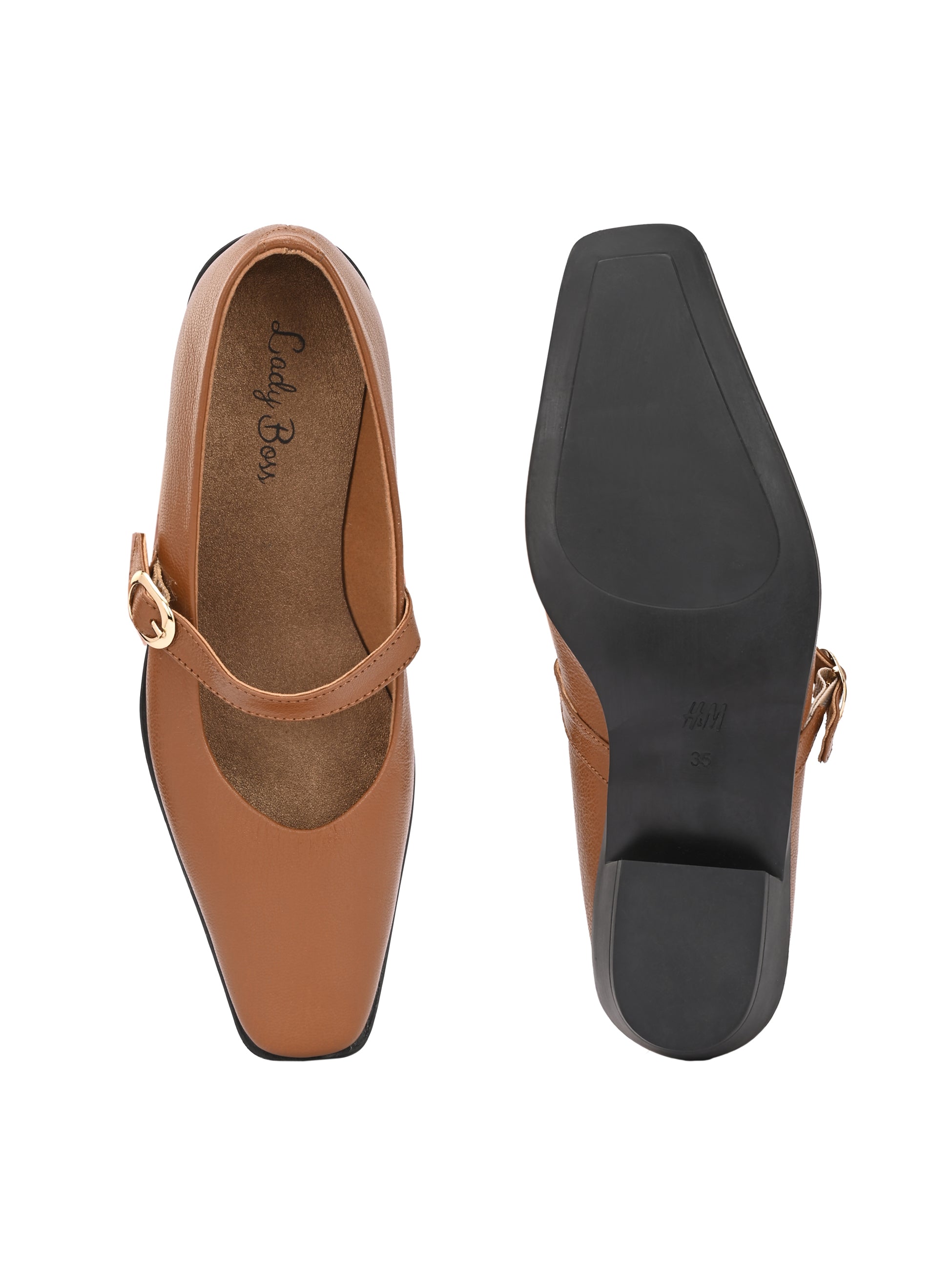 Vestoné Leather Formal Strap Ballerinas