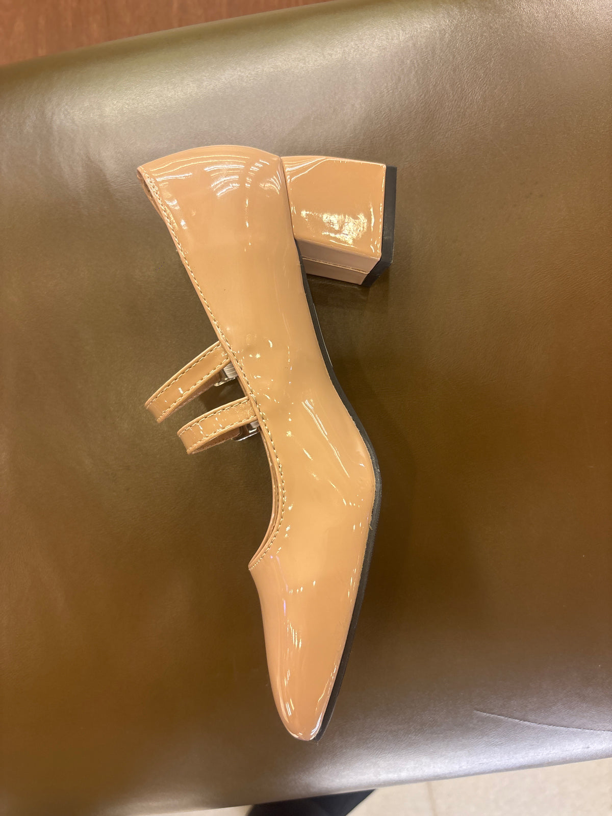 Beryl Patent Mary Jane Block Heel Strap Shoe - The Heels India