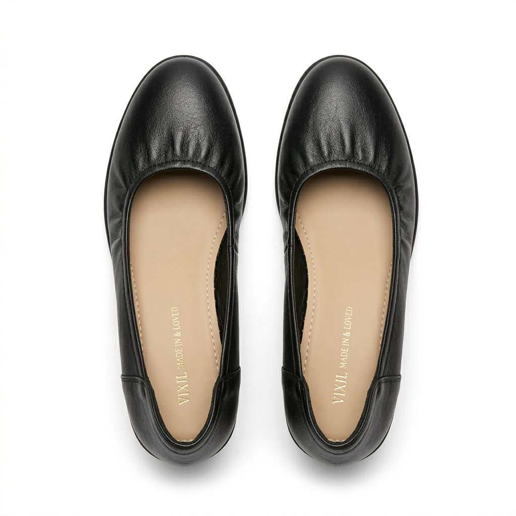 Estelle Premium Leather Wedge Heel Ballerinas