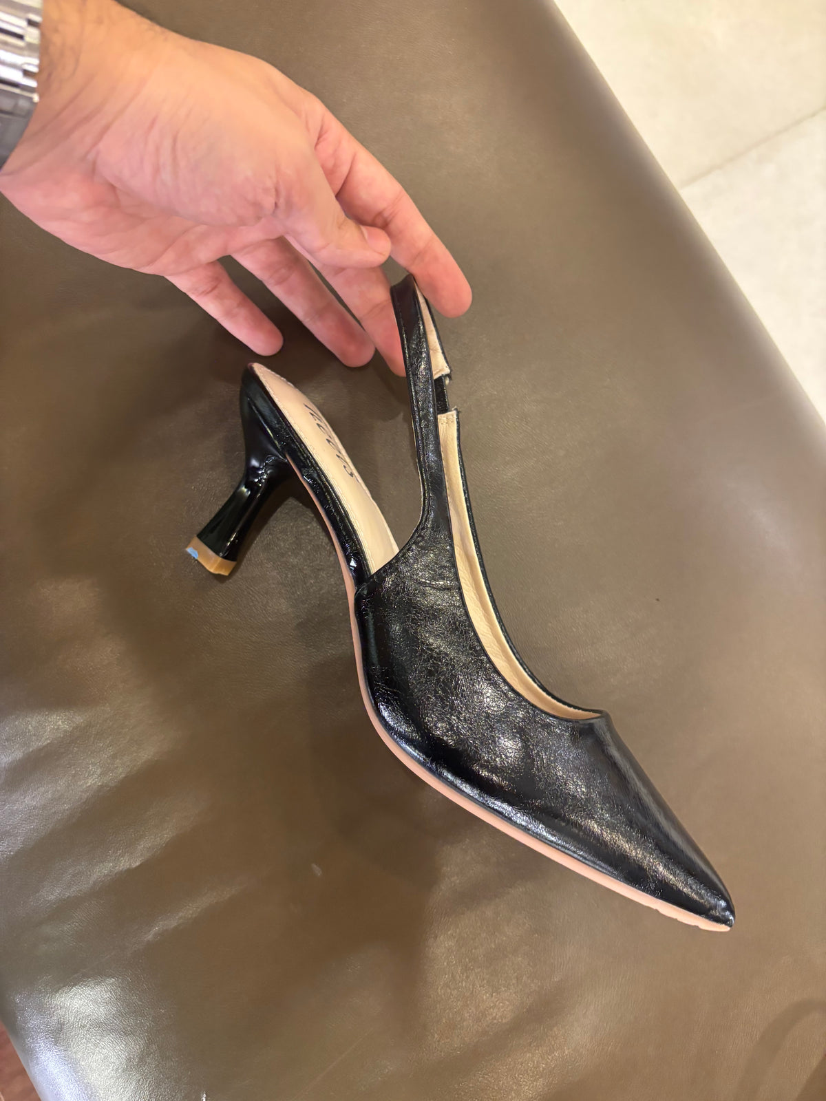 Zara Classic Sling Back Kitten Heel Pumps in Black - The Heels India