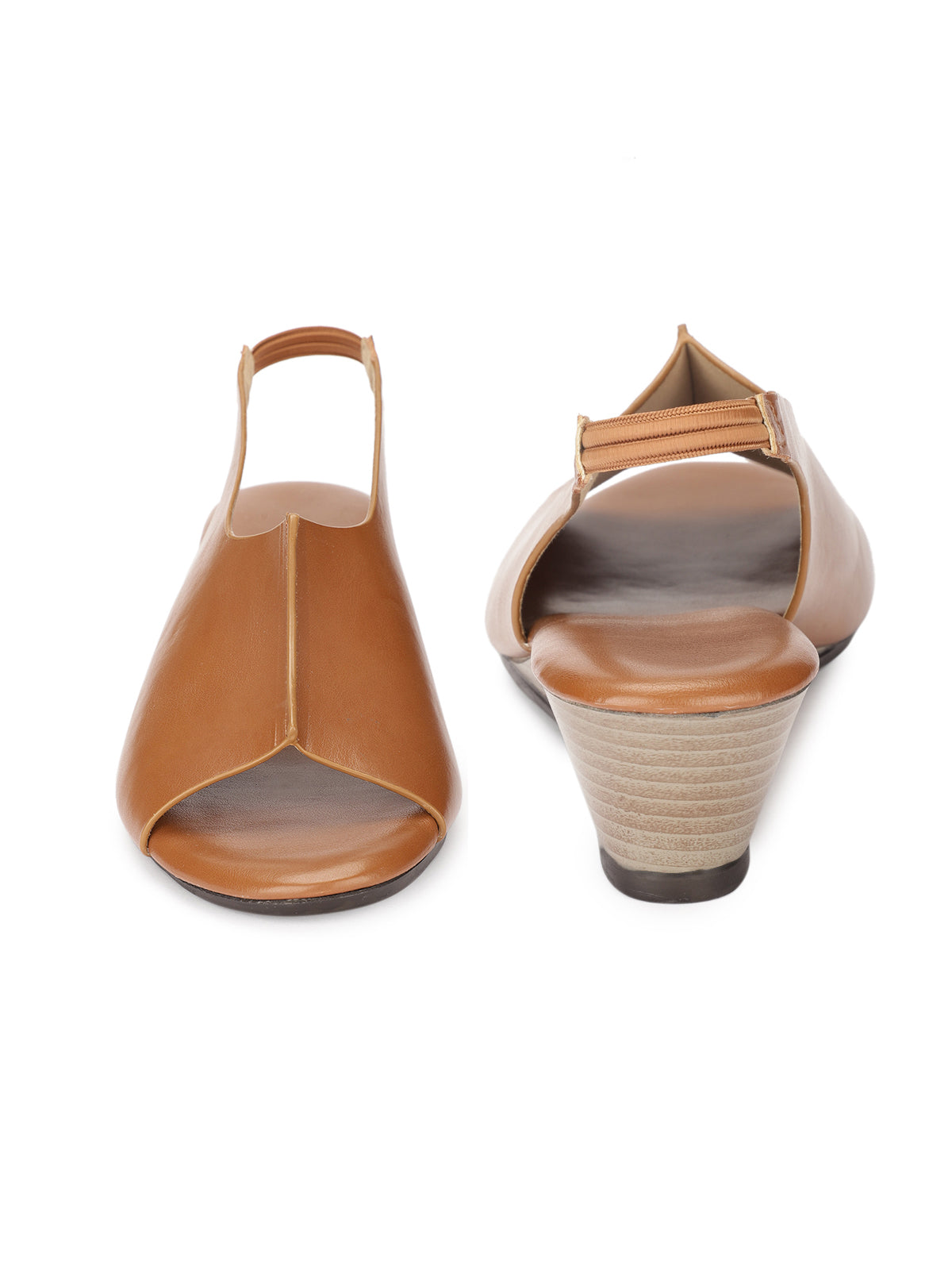 Meridian Back Elastic Peep Toe Wedge Heels