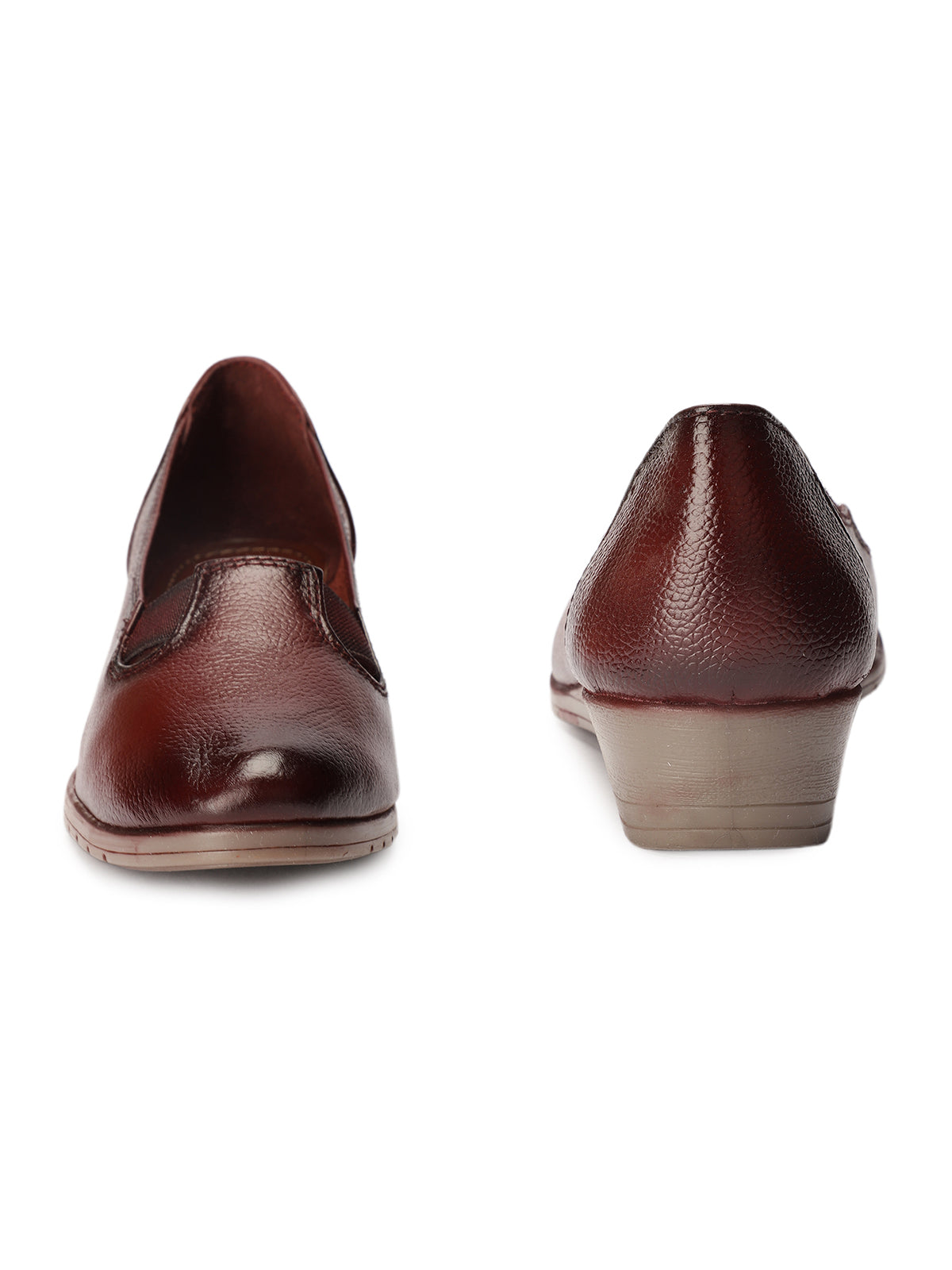 Stanway Side Elastic Leather Wedge Ballerinas