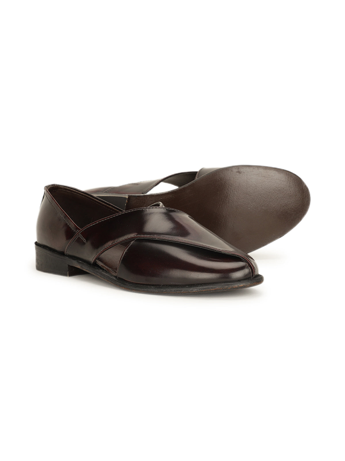 Eugenia Leather Ethnic Peshawari Sandals - The Heels India