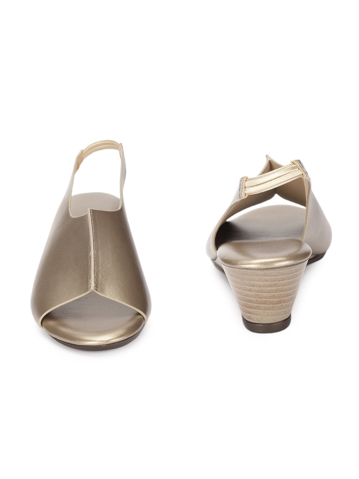 Meridian Back Elastic Peep Toe Wedge Heels