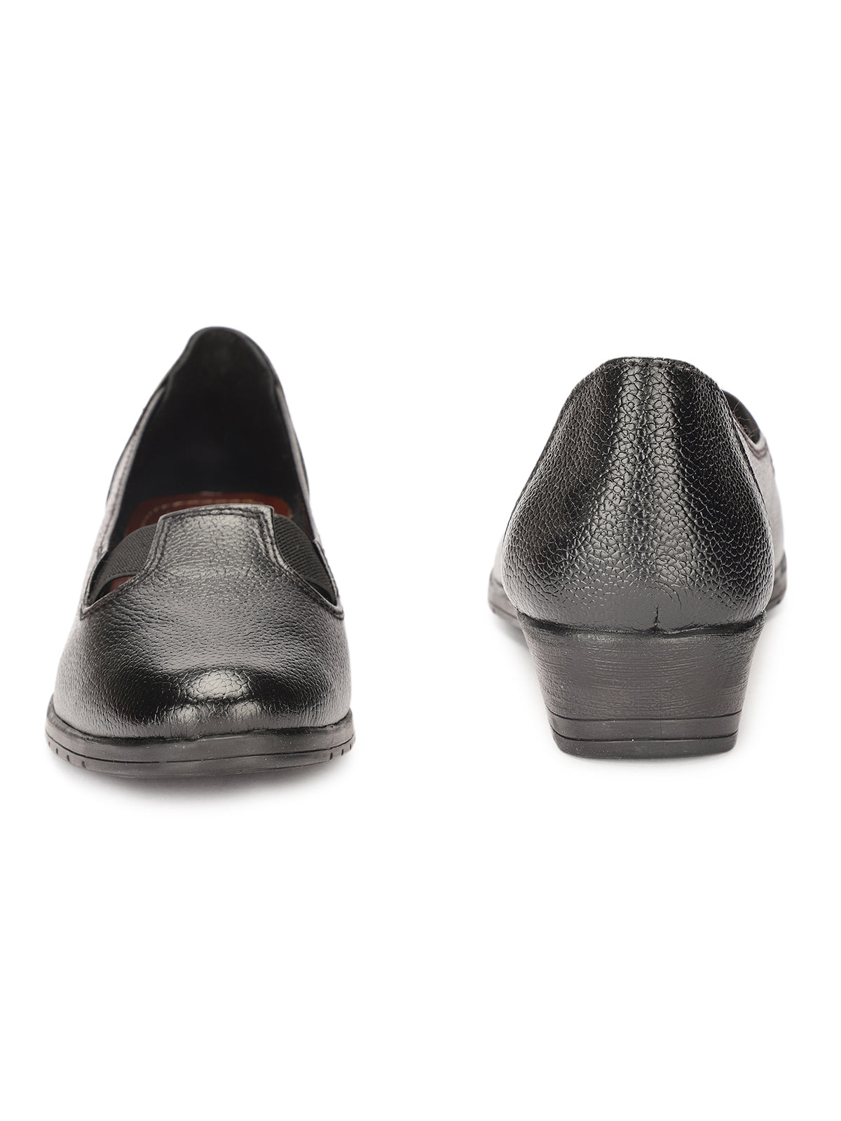 Stanway Side Elastic Leather Wedge Ballerinas