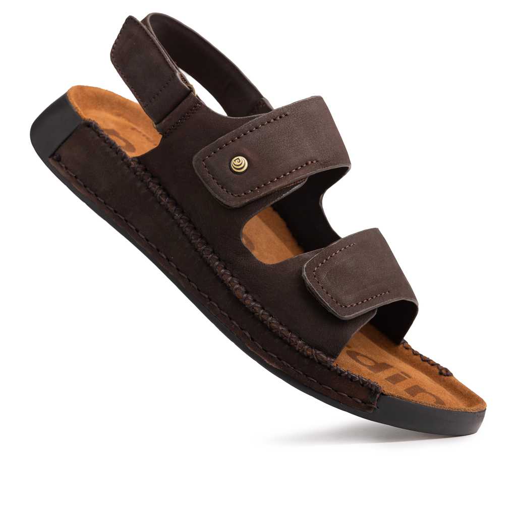 Double Strap Nubuck Leather Sandals