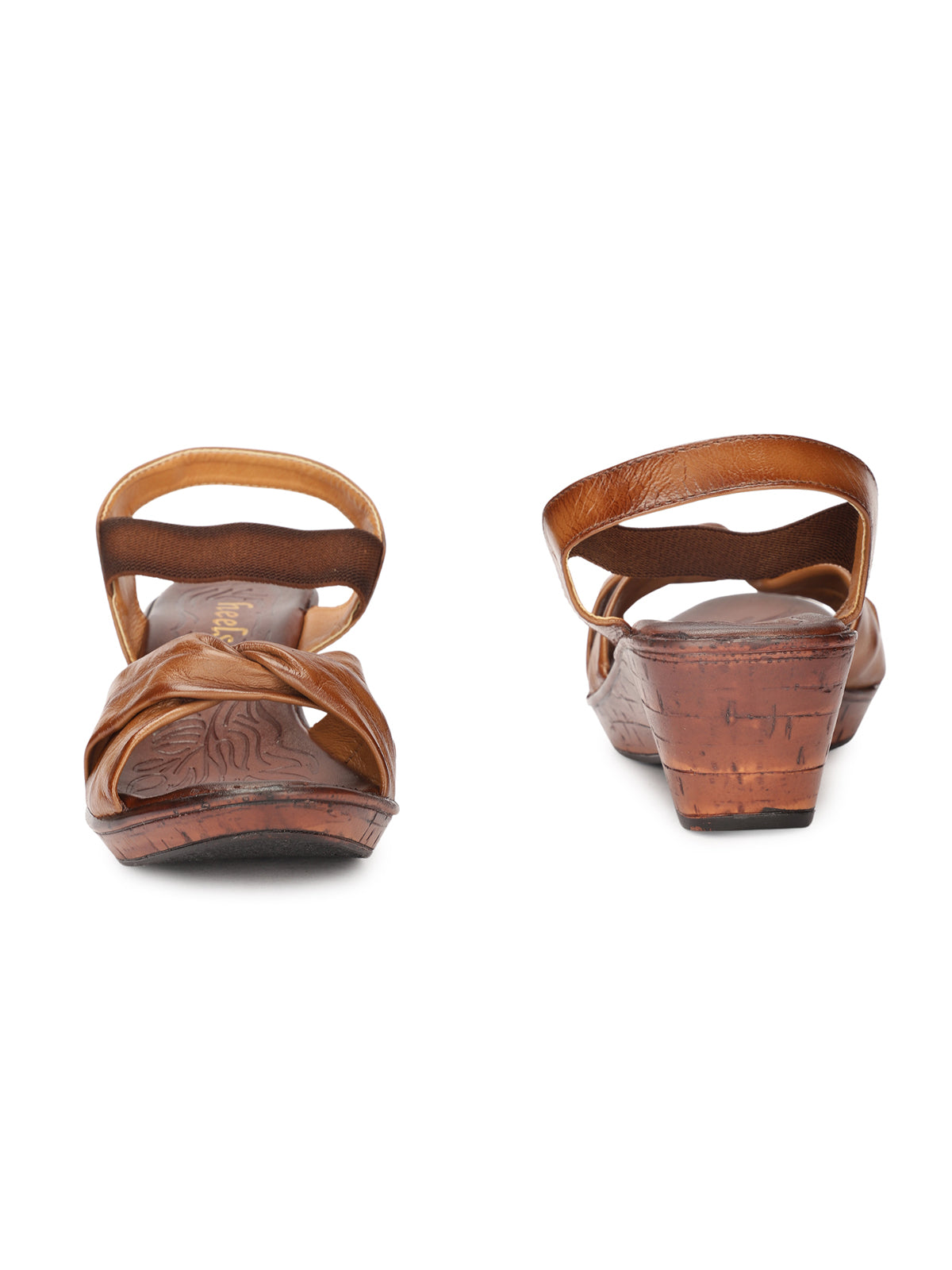 Renard Leather Soft Napa Cross Wedge Heel Sandals