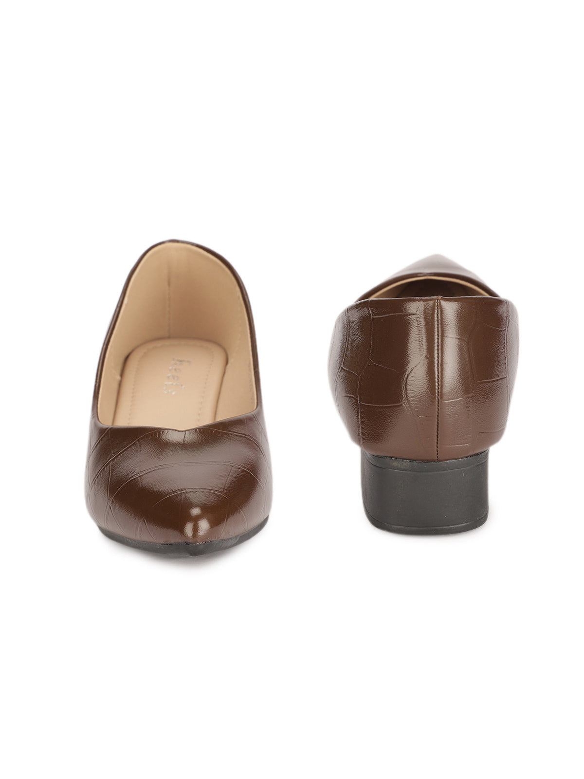 Larisa Croco Pointed Ballerinas