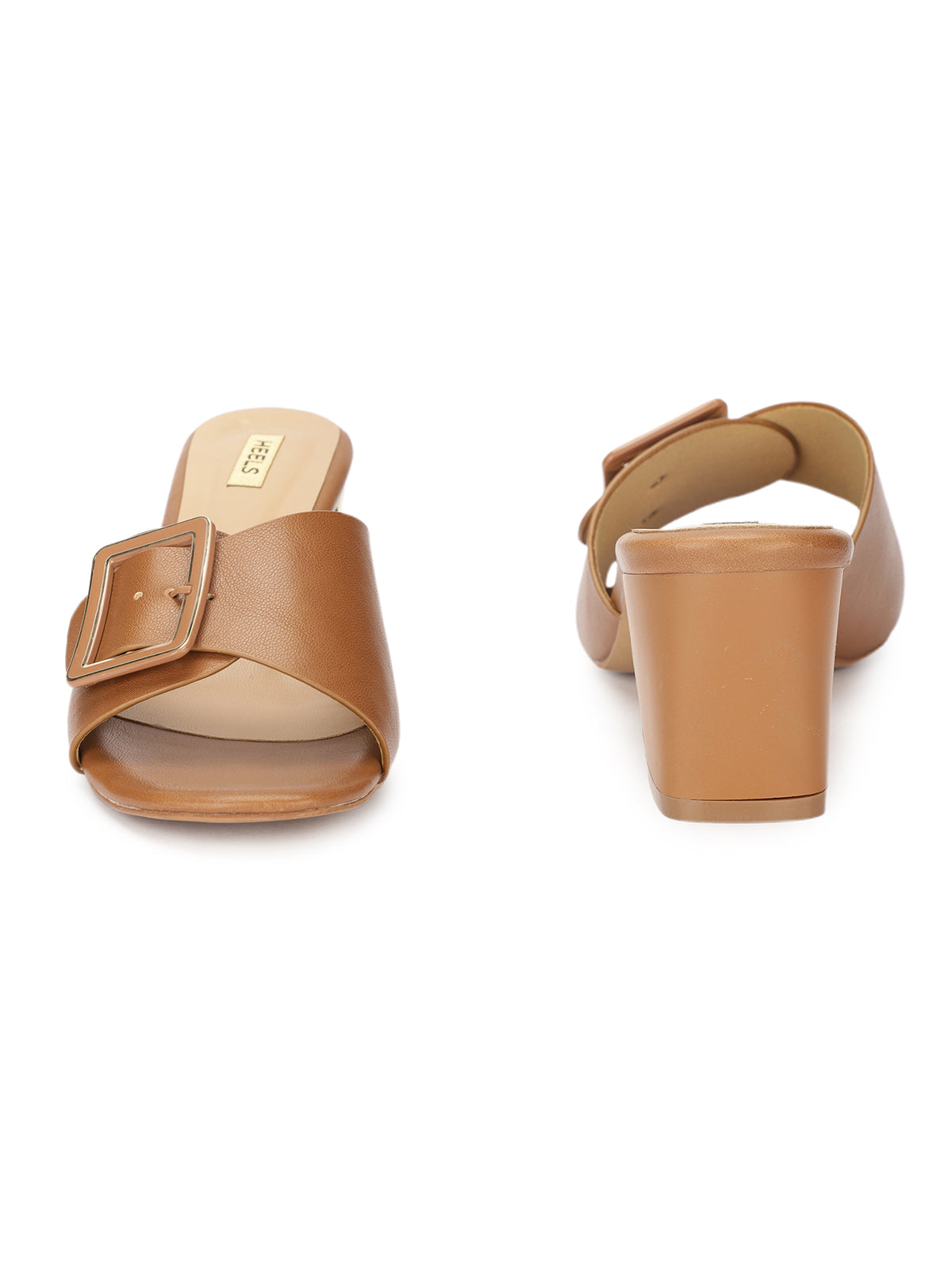 Estiva Slide Block Peep Toe Heels