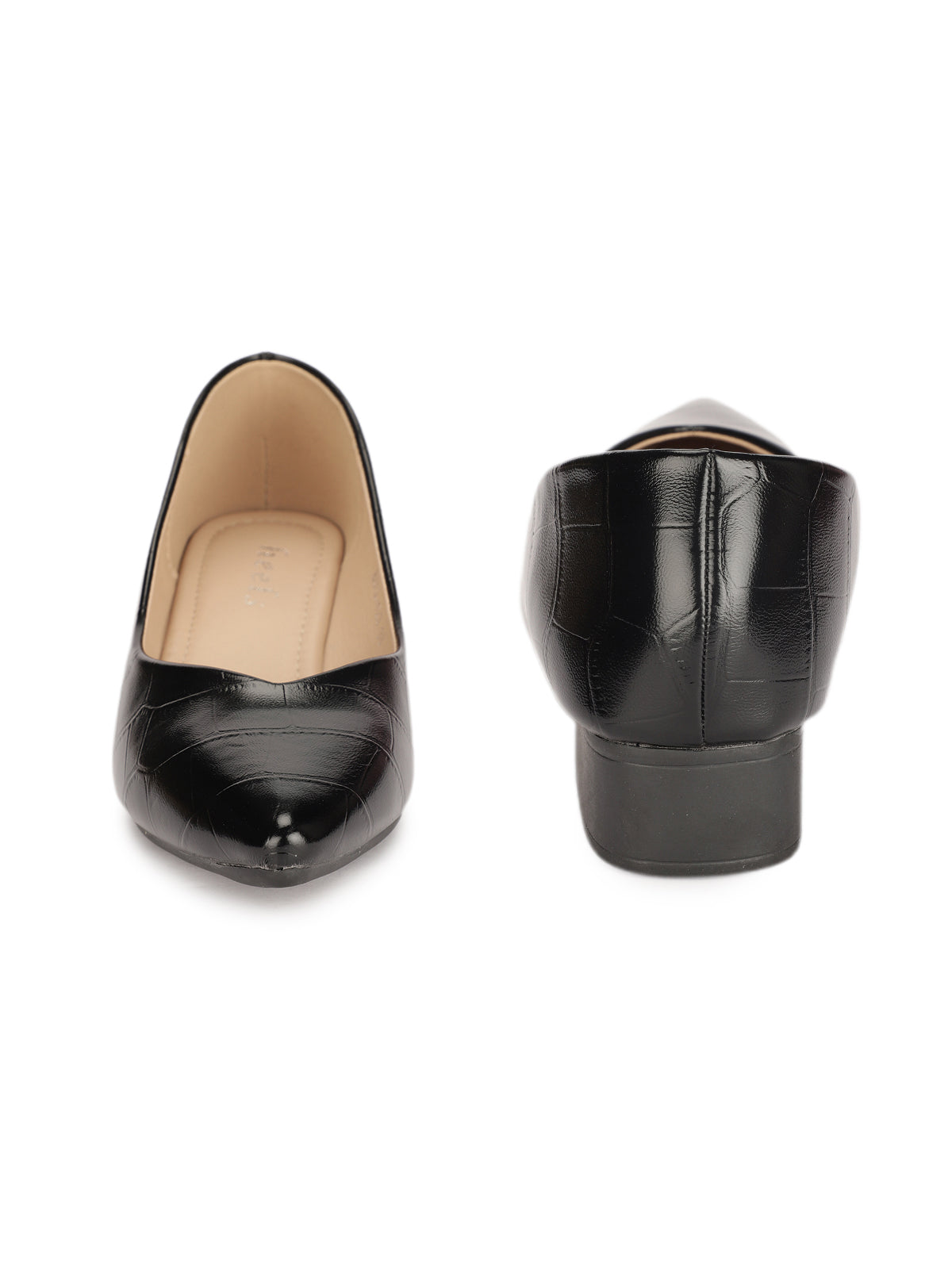 Larisa Croco Pointed Ballerinas