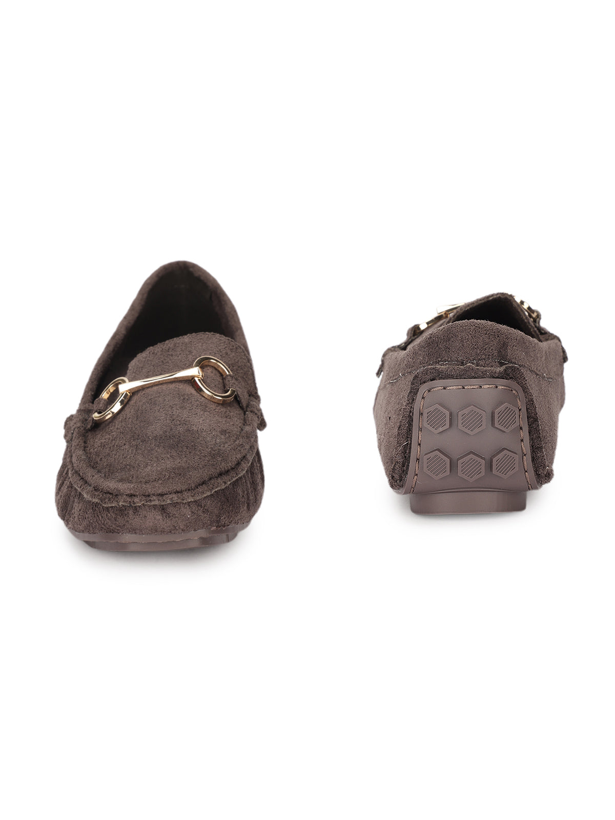 Olivia Suede Buckled Winter Loafers - The Heels India
